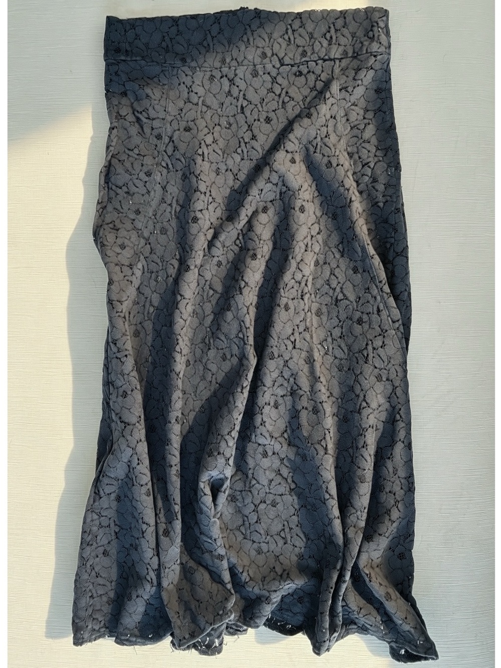 Black Lace Midi Skirt Women’s Medium Romantic Gothic Lined Y2K